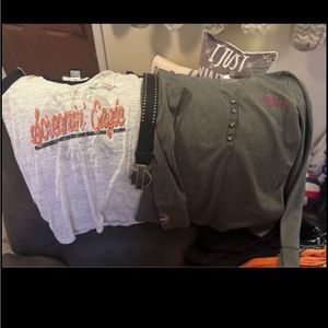 9 Harley Davidson shirts and Harley Davidson belt